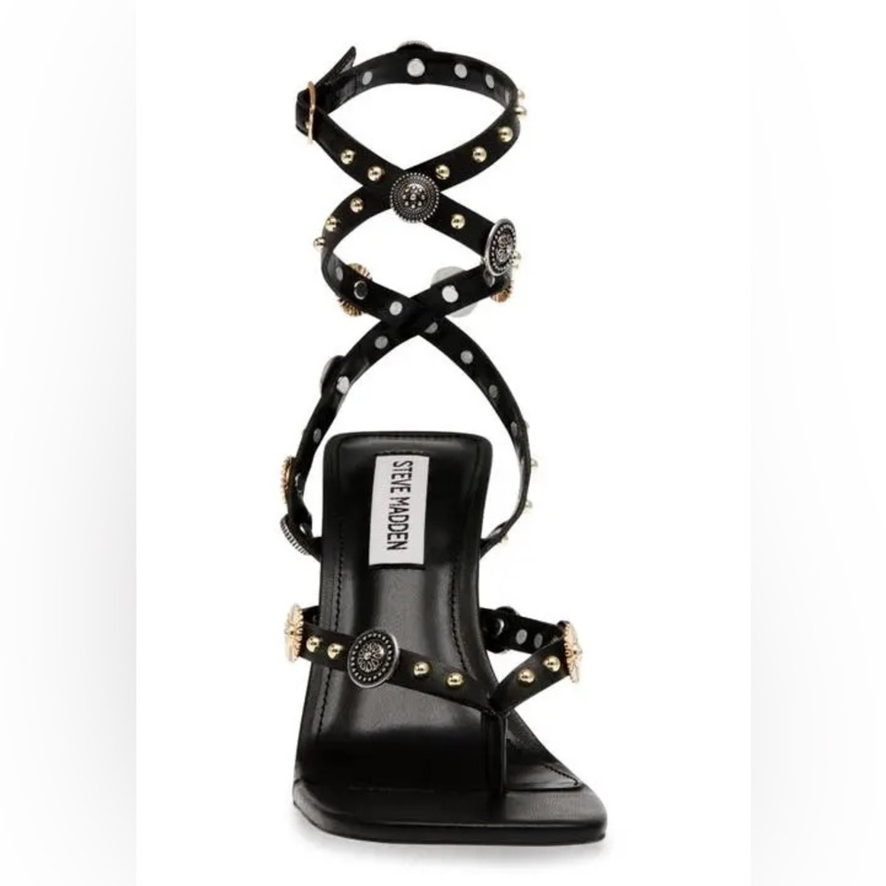 Steve Madden Asha Ankle Strap Sandal Black, Size‎ 6 - Picture 2 of 14